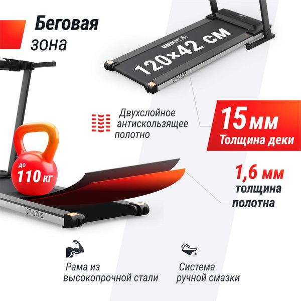 Электрическая беговая дорожка UNIX Fit ST-570S / TDST570S
