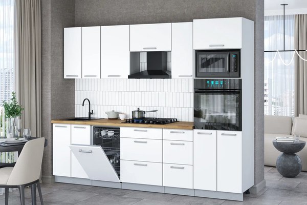 Кухонный гарнитур Интерлиния Мила Gloss 2.65-ПМ3