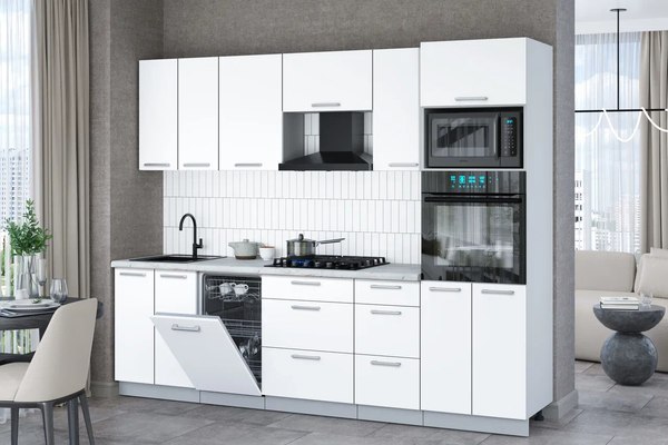 Кухонный гарнитур Интерлиния Мила Gloss 2.65-ПМ3