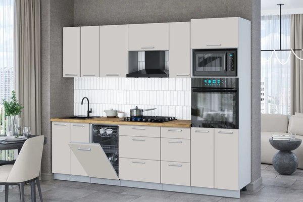 Кухонный гарнитур Интерлиния Мила Gloss 2.65-ПМ3