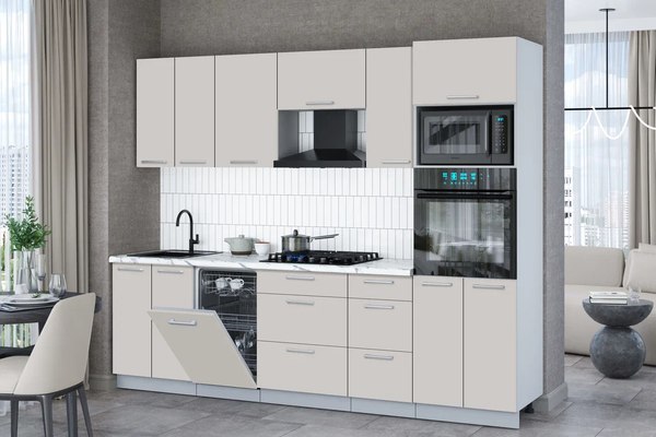 Кухонный гарнитур Интерлиния Мила Gloss 2.65-ПМ3