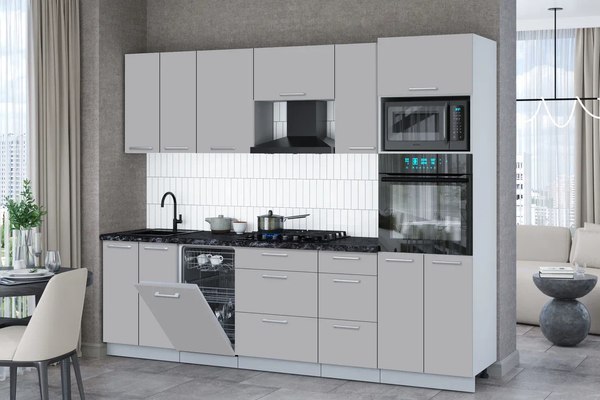 Кухонный гарнитур Интерлиния Мила Gloss 2.65-ПМ3