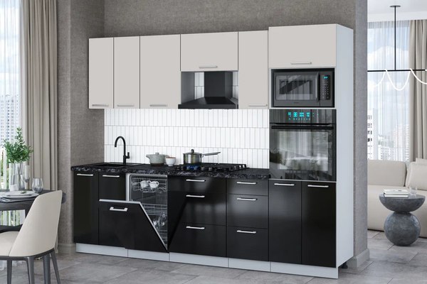 Кухонный гарнитур Интерлиния Мила Gloss 2.65-ПМ3