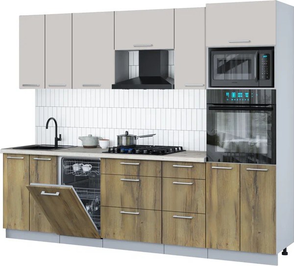 Кухонный гарнитур Интерлиния Мила Gloss 2.65-ПМ3 - фото