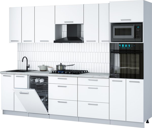 Кухонный гарнитур Интерлиния Мила Gloss 2.85-ПМ3 - фото