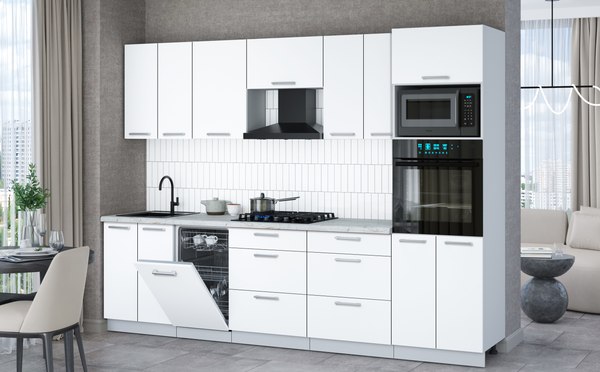 Кухонный гарнитур Интерлиния Мила Gloss 2.85-ПМ3