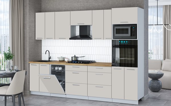 Кухонный гарнитур Интерлиния Мила Gloss 2.85-ПМ3