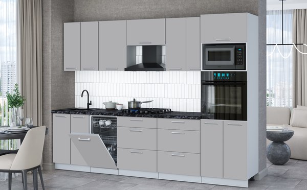 Кухонный гарнитур Интерлиния Мила Gloss 2.85-ПМ3