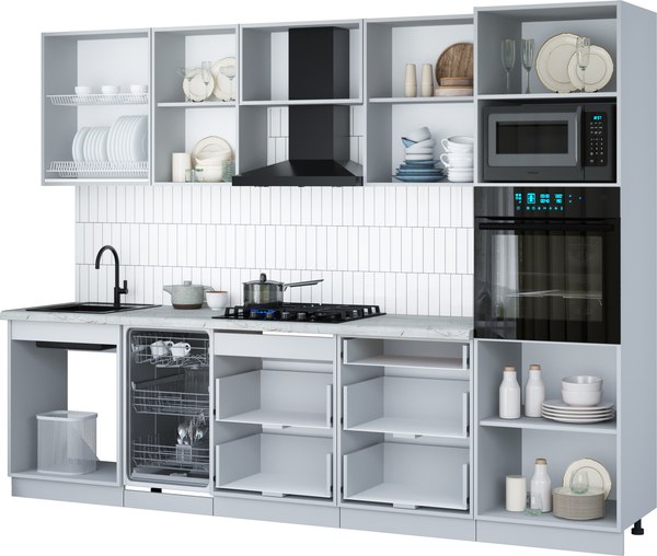 Кухонный гарнитур Интерлиния Мила Gloss 2.85-ПМ3