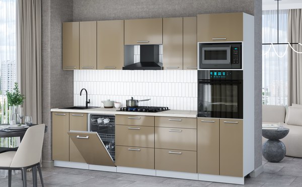 Кухонный гарнитур Интерлиния Мила Gloss 2.85-ПМ3