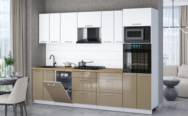 Кухонный гарнитур Интерлиния Мила Gloss 2.85-ПМ3