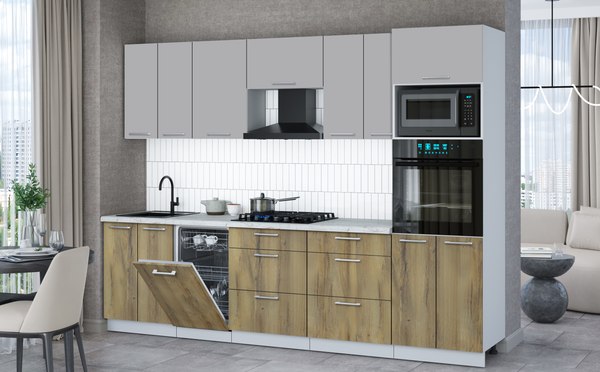 Кухонный гарнитур Интерлиния Мила Gloss 2.85-ПМ3