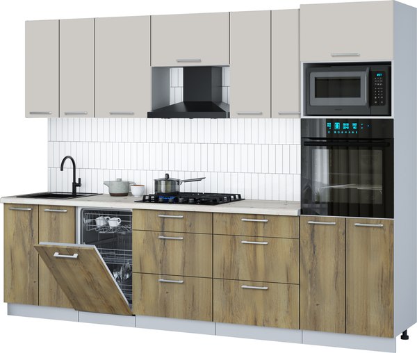 Кухонный гарнитур Интерлиния Мила Gloss 2.85-ПМ3 - фото