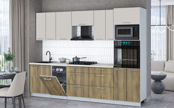 Кухонный гарнитур Интерлиния Мила Gloss 2.85-ПМ3