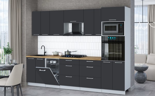 Кухонный гарнитур Интерлиния Мила Gloss 2.85-ПМ3