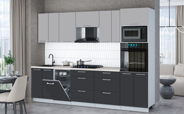 Кухонный гарнитур Интерлиния Мила Gloss 2.85-ПМ3