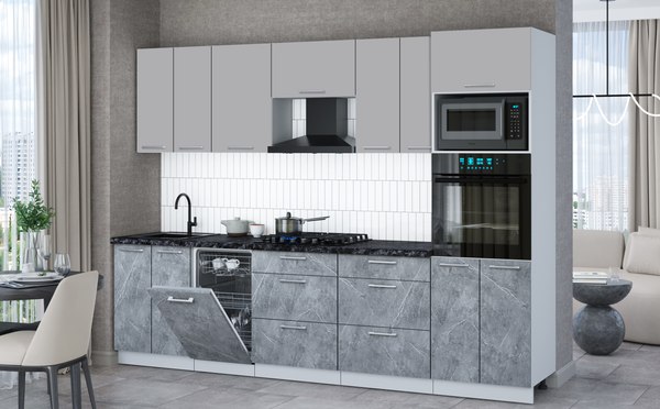 Кухонный гарнитур Интерлиния Мила Gloss 2.85-ПМ3