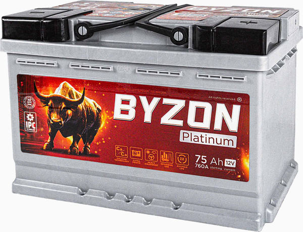 Автомобильный аккумулятор BYZON Platinum R+ / BYZ750P