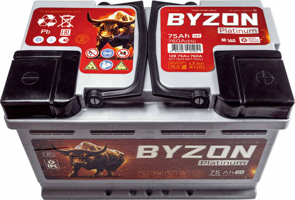 Автомобильный аккумулятор BYZON Platinum R+ / BYZ750P