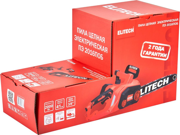 Электропила цепная Elitech ПЭ 2016ПОБ / 210672 (E1611.021.00)