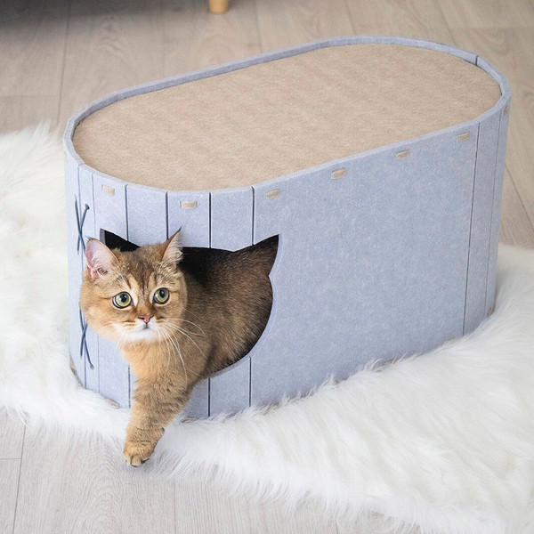 Домик-когтеточка Дарэленд Войлок / 8050сер-беж