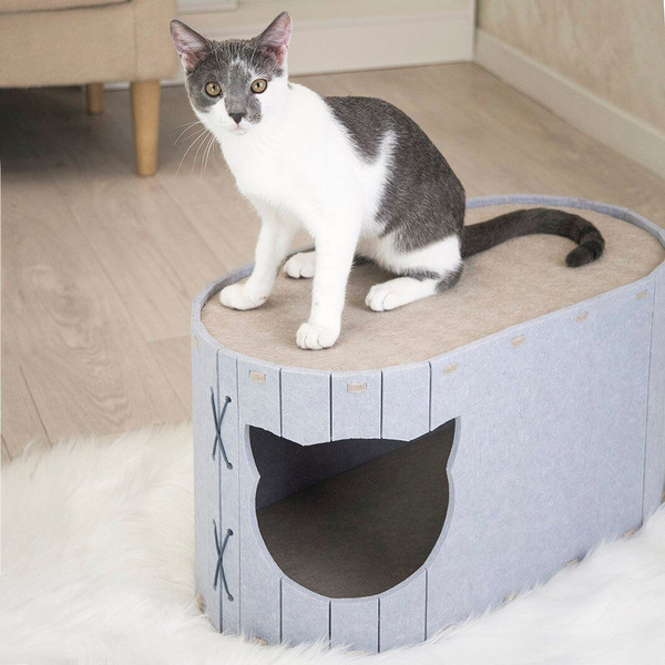 Домик-когтеточка Дарэленд Войлок / 8050сер-беж