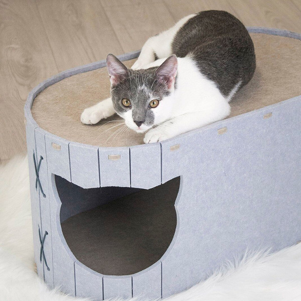 Домик-когтеточка Дарэленд Войлок / 8050сер-беж