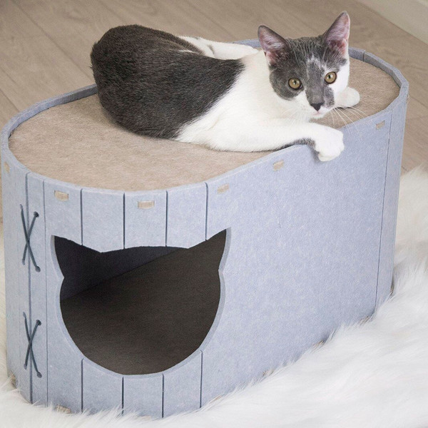 Домик-когтеточка Дарэленд Войлок / 8050сер-беж