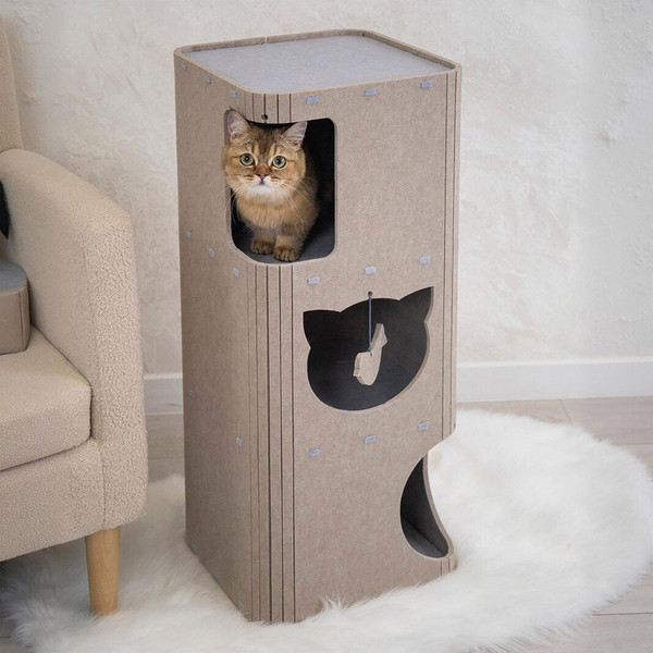 Домик-когтеточка Дарэленд Колонна / 8051беж-сер