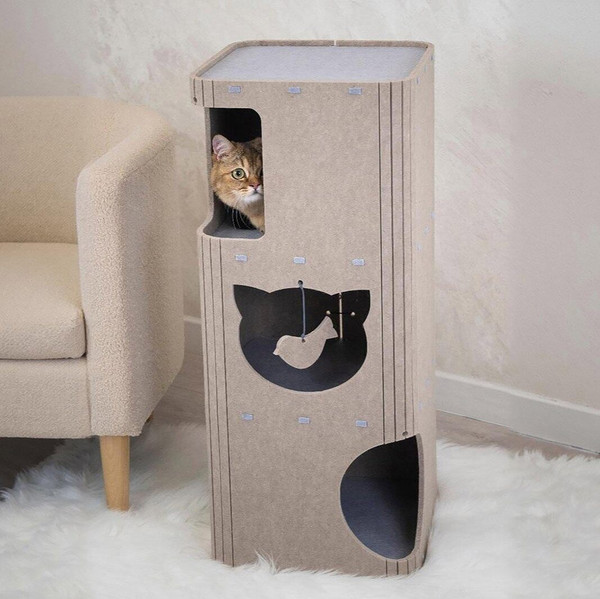 Домик-когтеточка Дарэленд Колонна / 8051беж-сер