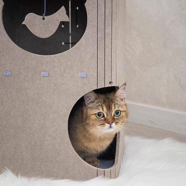 Домик-когтеточка Дарэленд Колонна / 8051беж-сер