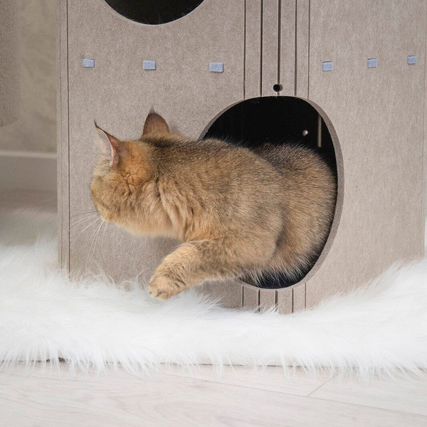 Домик-когтеточка Дарэленд Колонна / 8051беж-сер