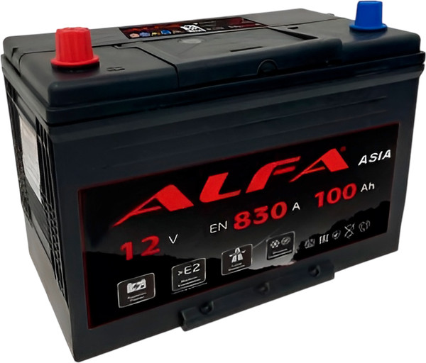 Автомобильный аккумулятор ALFA battery Asia 100 JL 830A с бортом 6СТ-100 MF D31. - фото