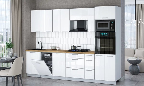 Кухонный гарнитур Интерлиния Мила Gloss 2.9-ПМ3