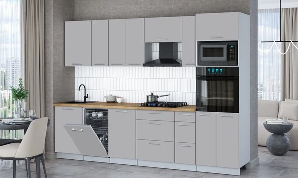 Кухонный гарнитур Интерлиния Мила Gloss 2.9-ПМ3