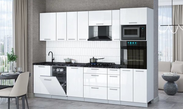 Кухонный гарнитур Интерлиния Мила Gloss 2.9-ПМ3