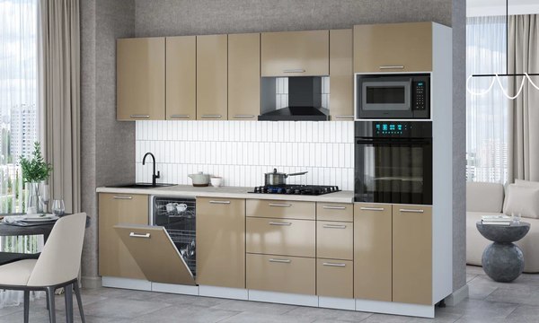 Кухонный гарнитур Интерлиния Мила Gloss 2.9-ПМ3