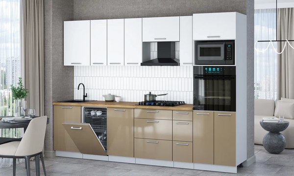 Кухонный гарнитур Интерлиния Мила Gloss 2.9-ПМ3