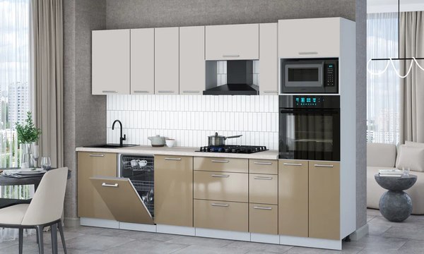 Кухонный гарнитур Интерлиния Мила Gloss 2.9-ПМ3