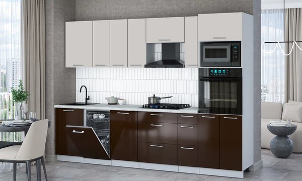 Кухонный гарнитур Интерлиния Мила Gloss 2.9-ПМ3