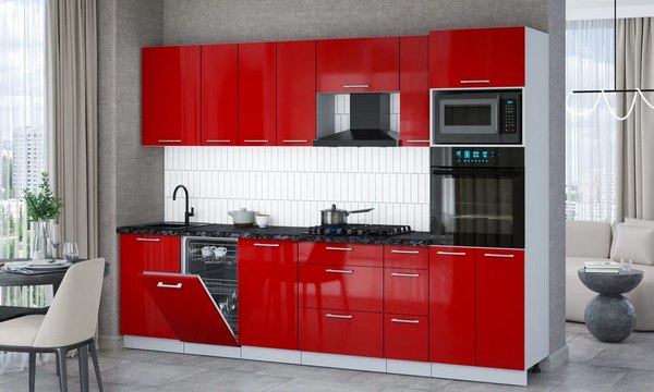 Кухонный гарнитур Интерлиния Мила Gloss 2.9-ПМ3