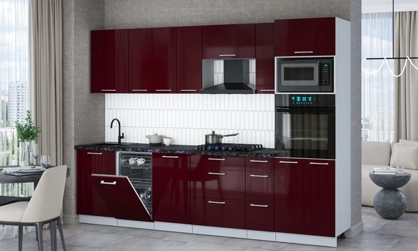 Кухонный гарнитур Интерлиния Мила Gloss 2.9-ПМ3