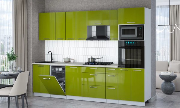 Кухонный гарнитур Интерлиния Мила Gloss 2.9-ПМ3