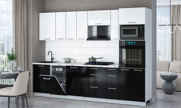 Кухонный гарнитур Интерлиния Мила Gloss 2.9-ПМ3