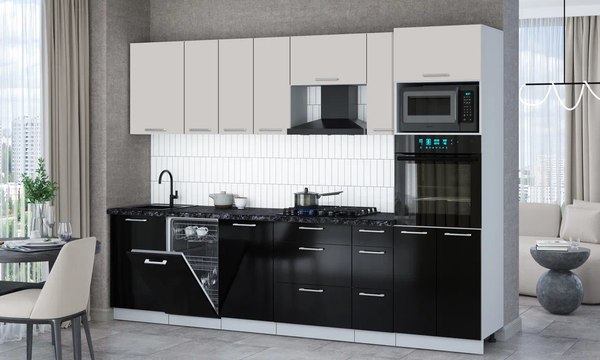 Кухонный гарнитур Интерлиния Мила Gloss 2.9-ПМ3