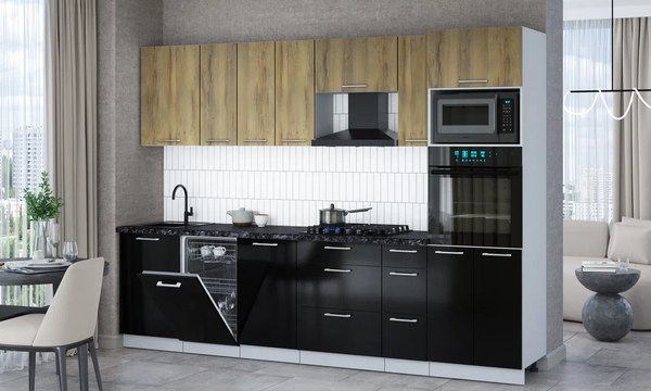 Кухонный гарнитур Интерлиния Мила Gloss 2.9-ПМ3