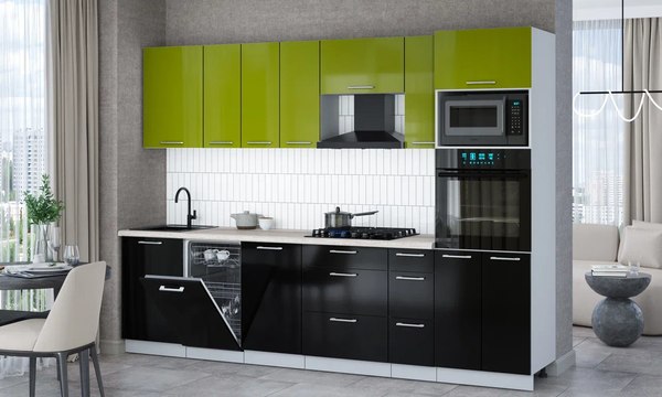 Кухонный гарнитур Интерлиния Мила Gloss 2.9-ПМ3