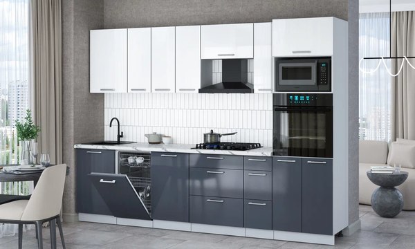 Кухонный гарнитур Интерлиния Мила Gloss 2.9-ПМ3