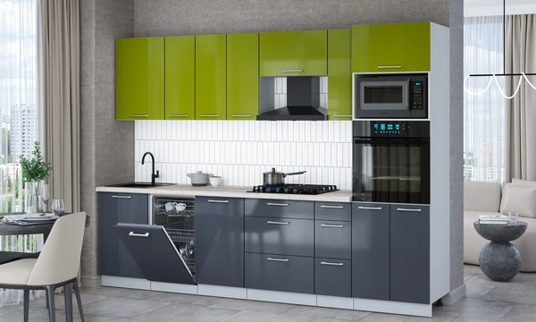 Кухонный гарнитур Интерлиния Мила Gloss 2.9-ПМ3