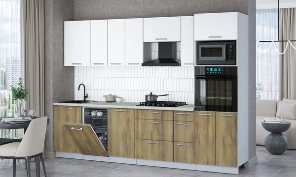 Кухонный гарнитур Интерлиния Мила Gloss 2.9-ПМ3